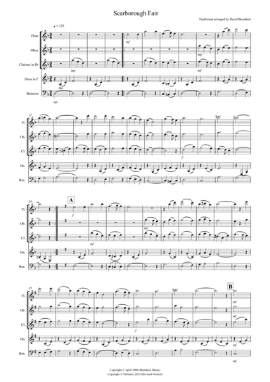 Scarborough Fair for Wind Quintet