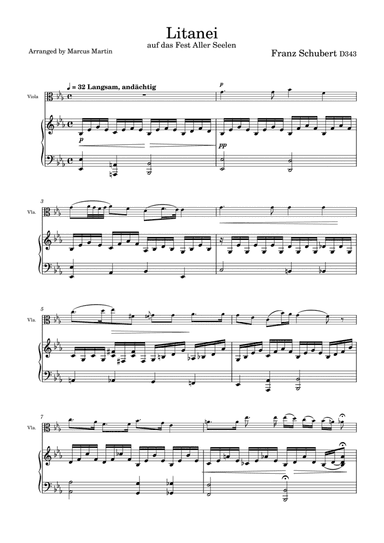 Litany by Schubert arranged for Viola and Piano