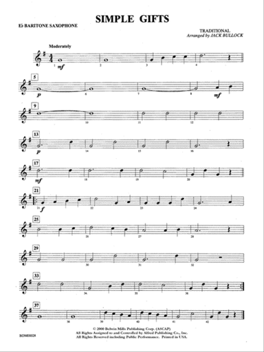 Simple Gifts: E-flat Baritone Saxophone