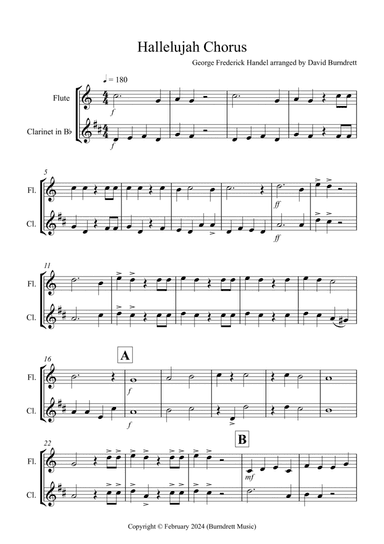 Hallelujah Chorus for Flute and Clarinet Duet