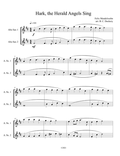 Hark, the Herald Angels Sing (Alto Sax Duet)