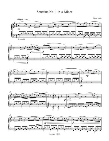 Sonatina No. 1 in A Minor