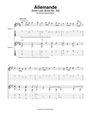 Allemande (from Lute Suite No. 33)
