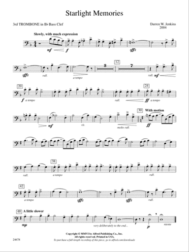 Starlight Memories: (wp) 3rd B-flat Trombone B.C.