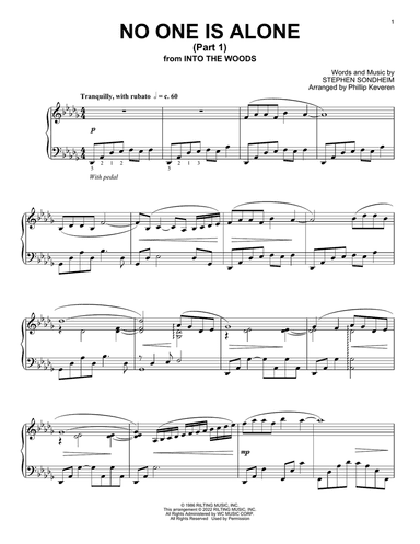 No One Is Alone - Part I (from Into The Woods) (arr. Stephen Sondheim)