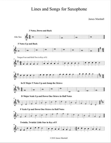 Lines and Songs for Saxophone
