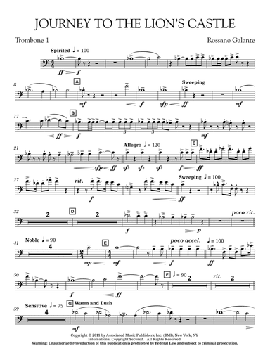Journey to the Lion's Castle - Trombone 1