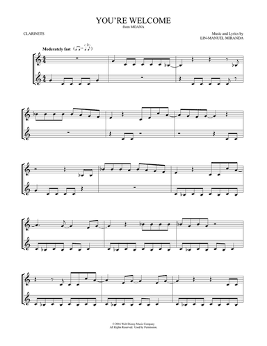 You're Welcome (from Moana) (arr. Mark Phillips)