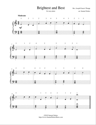 Brightest and Best - for easy piano