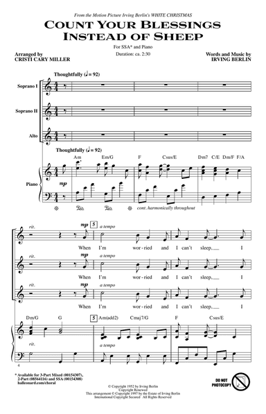 Count Your Blessings Instead Of Sheep (arr. Cristi Cary Miller)