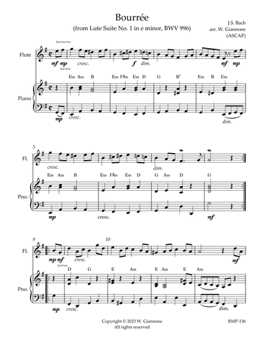 Bach-Bourree from Lute Suite No. 1 in e minor
