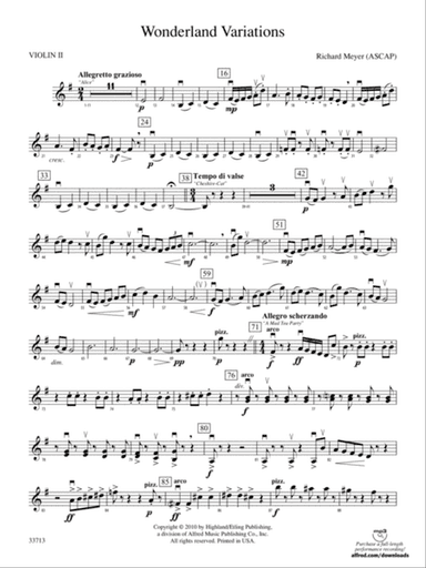 Wonderland Variations: 2nd Violin