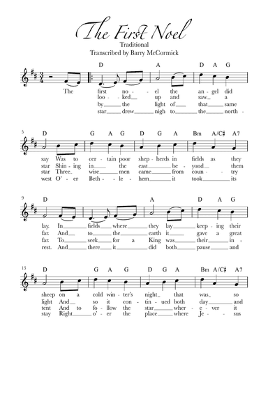 The First Noel | Christmas Carol Lead Sheet