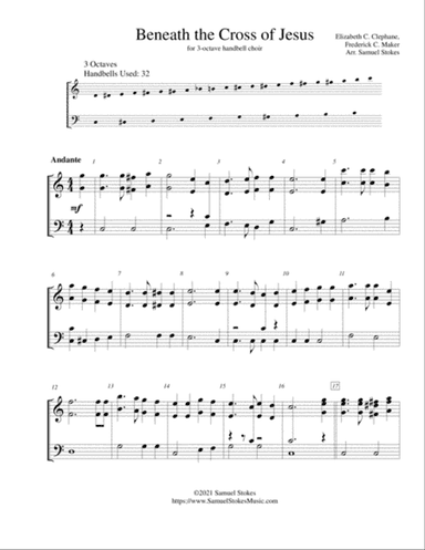 Beneath the Cross of Jesus - for 3-octave handbell choir