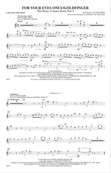 For Your Eyes Only / Goldfinger: Flute