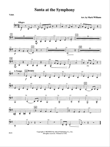Santa at the Symphony (also playable by strings only): Tuba