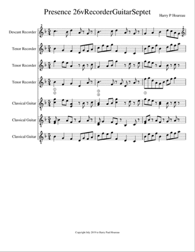 Presence 26v Recorder and Guitar Septet