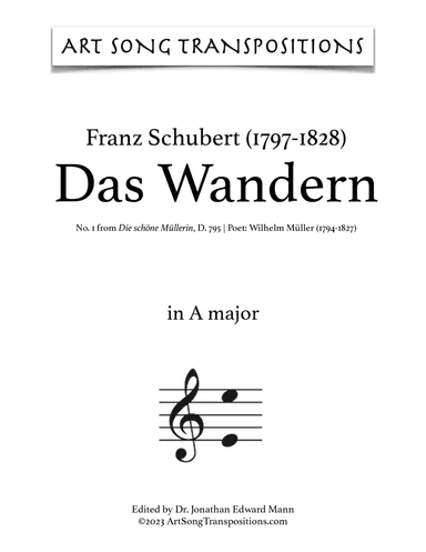 SCHUBERT: Das Wandern, D. 795 no. 1 (transposed to A major and A-flat major)