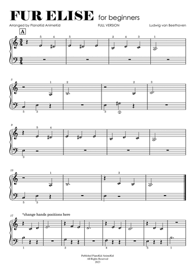 Fur Elise (Full Version Simplified for Beginners to Grade 1)