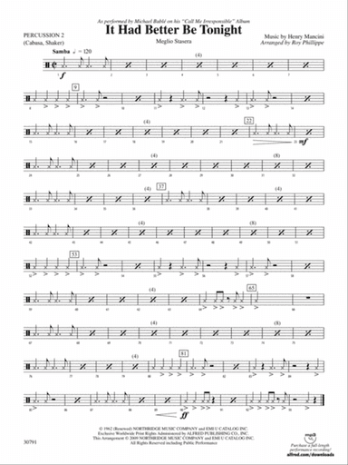 It Had Better Be Tonight (Meglio Stasera): 2nd Percussion