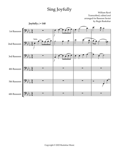 Sing Joyfully (Eb) ( Bassoon Sextet)