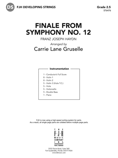 Finale from Symphony No 12: Score