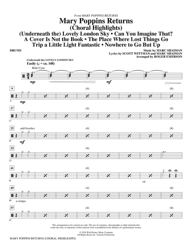 Mary Poppins Returns (Choral Highlights) (arr. Roger Emerson) - Drums