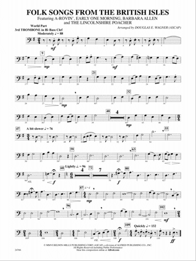 Folk Songs from the British Isles: (wp) 3rd B-flat Trombone B.C.