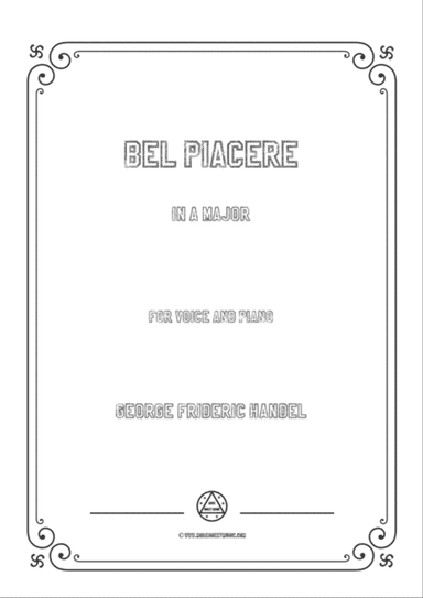 Handel-Bel piacere in A Major,for Voice and Piano