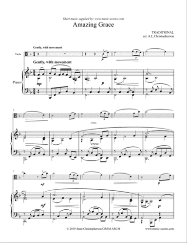 Amazing Grace - Viola and Piano