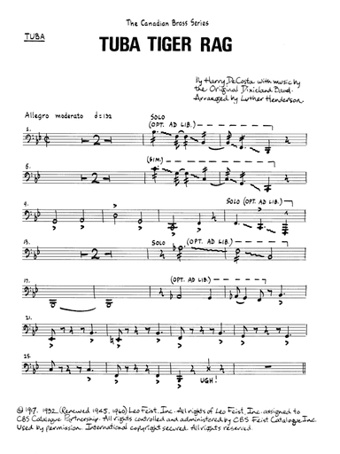 Tuba Tiger Rag - Tuba