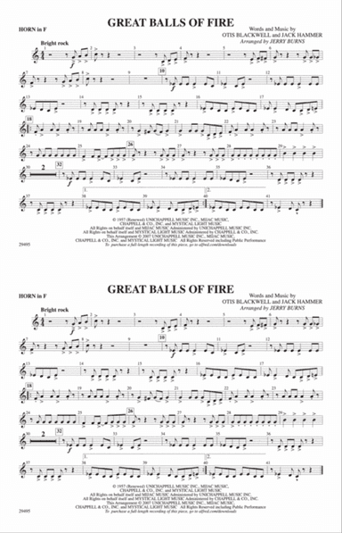 Great Balls of Fire: 1st F Horn