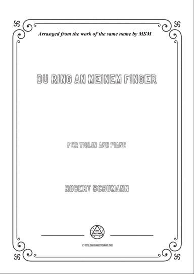 Schumann-Du Ring an meinem Finger,for Violin and Piano