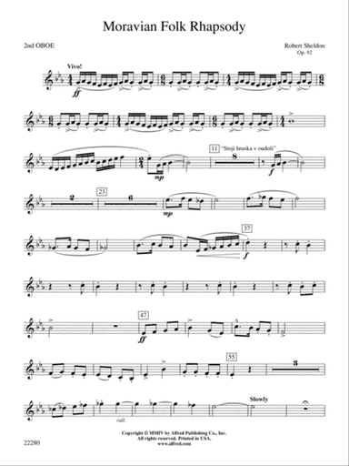 Moravian Folk Rhapsody: 2nd Oboe