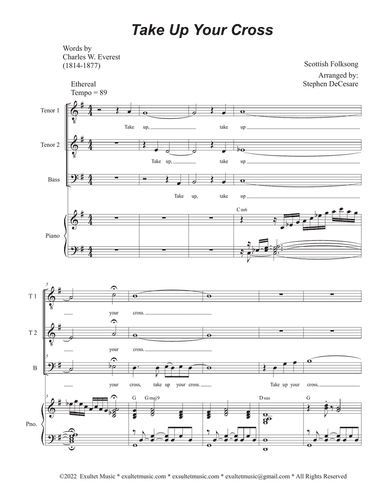 Take Up Your Cross (Vocal Trio - (TTB)