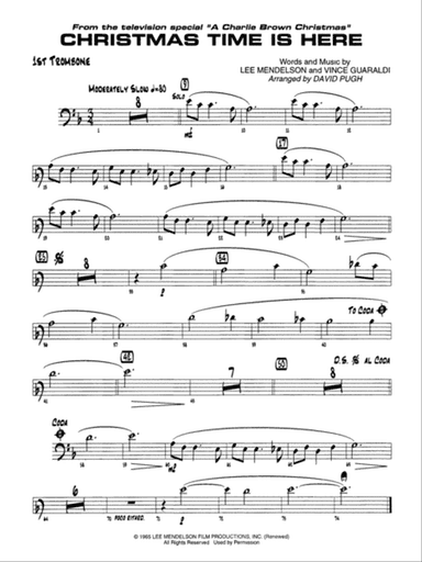 Christmas Time Is Here: 1st Trombone