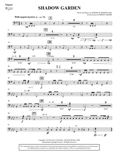 Shadow Garden (Full Orchestra) - Timpani