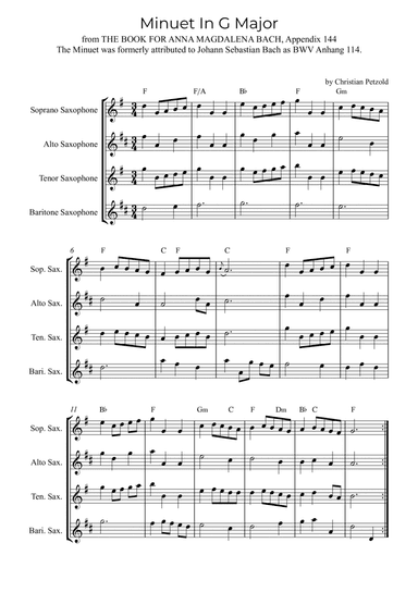 Minuet In G Major (with chords)