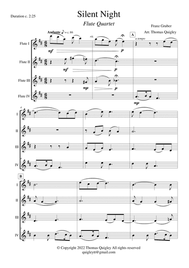 Silent Night (Flute Quartet)