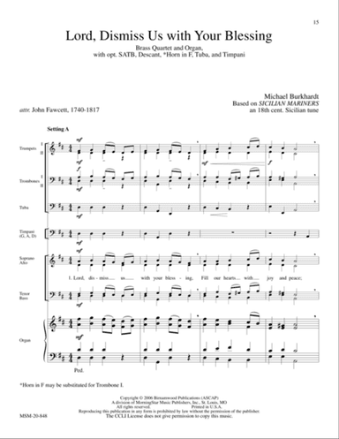 Lord, Dismiss Us With Your Blessing (Sicilian Mariners) (Downloadable)