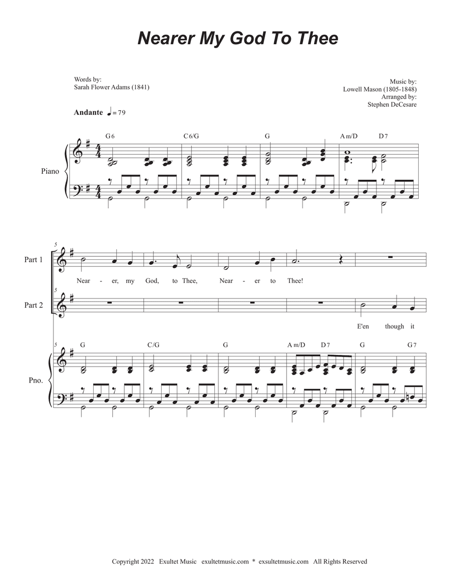 Nearer My God To Thee (2-part choir)