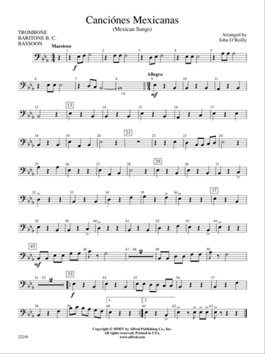 Canciónes Mexicanas: 1st Trombone