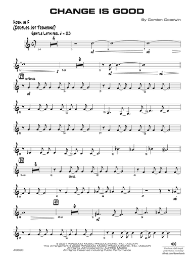 Change Is Good: 1st F Horn