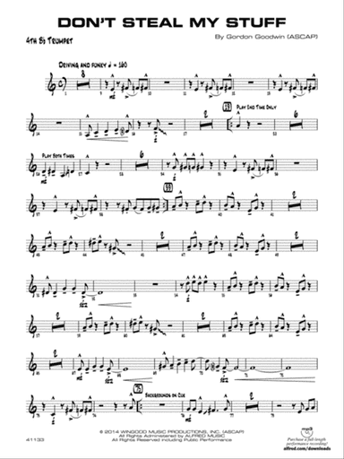 Don't Steal My Stuff: 4th B-flat Trumpet