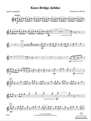 Knox Bridge Jubilee: 1st B-flat Clarinet