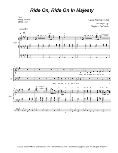 Ride On, Ride On In Majesty (Duet for Tenor and Bass solo)