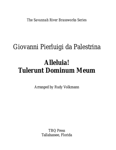 Alleluia! Tulerunt Dominum Meum