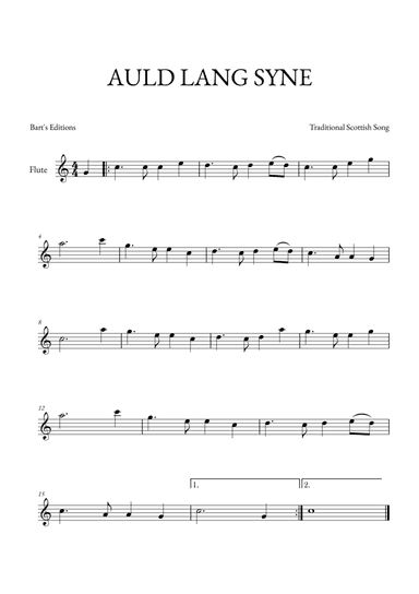 Auld Lang Syne (for Flute)