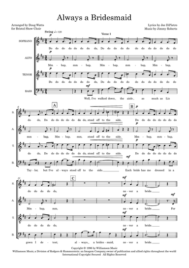 Always a Bridesmaid (arr. Doug Watts)