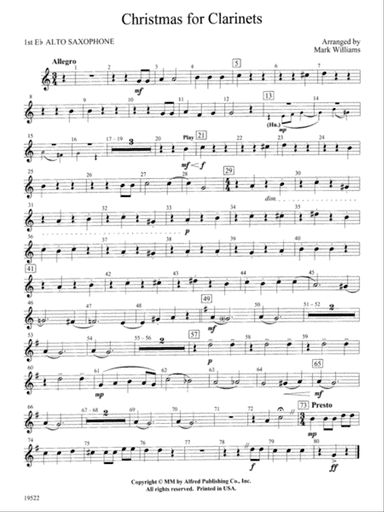 Christmas for Clarinets: E-flat Alto Saxophone